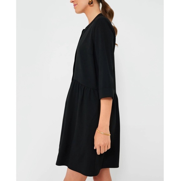 TUCKERNUCK Black Stretch Crepe Royal Shirt Dress - Picture 3 of 12